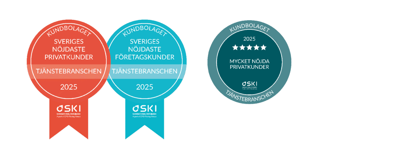 Exempel på kundmedaljer från Svenskt Kvalitetsindex