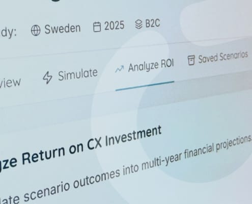 Illustrativ bild på dashboard där man kan räkna på ROI för CX